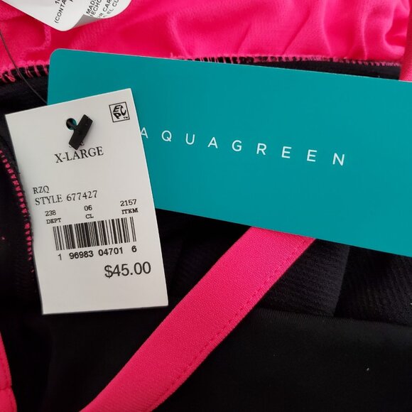 Aqua Green Women's One Piece Swimsuit Swimwear UPF 50+ Pink XL Draped - Picture 7 of 8